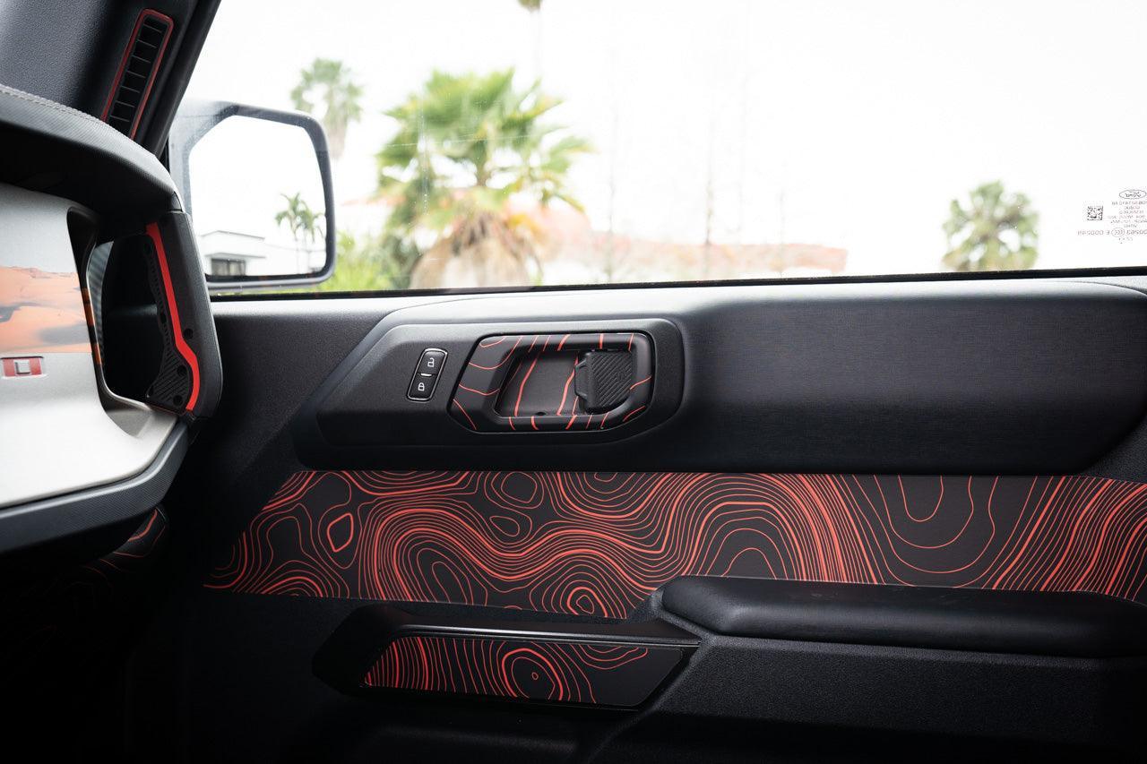 Interior Door Cup Protector Kit - 2021+ Bronco - 21BRNINTDRCUP-TPAMBL-21BRNINTDRCUP-TPA51L-21BRNINTDRCUP-TPAZL-21BRNINTDRCUP-TPCGL-21BRNINTDRCUP-TPCBNL-  DRIVEN - 2