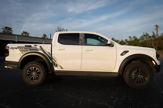 American Flag Fender Vent Overlays - 2024+ Ranger Raptor - 24RANGERRW-FENFL-BW-24RANGERRW-FENFL-CODE-  DRIVEN - 2
