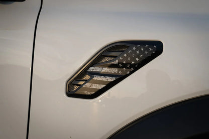 American Flag Fender Vent Overlays - 2024+ Ranger Raptor - 24RANGERRW-FENFL-BW-24RANGERRW-FENFL-CODE-  DRIVEN - 7