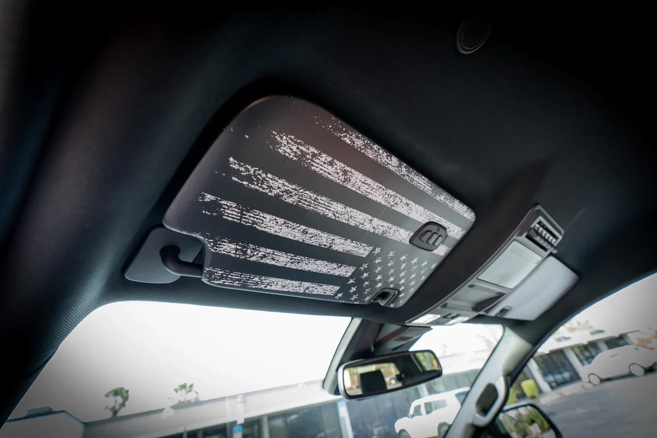 Freedom Series Sun Visor Overlays (Printed Series) - 2024+ Ranger Raptor (with Homelink) - 24RGRVISORFULLFREE-RWBHL-24RGRVISORFULLFREE-BWHL-24RGRVISORFULLFREE-TBLHL-24RGRVISORFULLFREE-TRLHL-24RGRVISORFULLFREE-TGLHL-  DRIVEN - 4