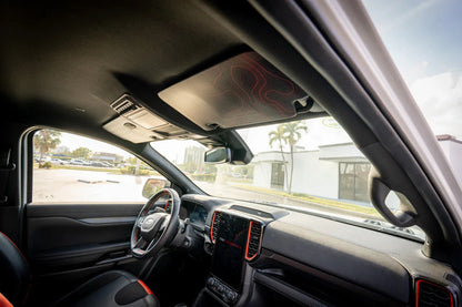 Topographic Interior Sun Visor Overlays - 2024+ Ranger Raptor (with Homelink) - 24RANGERVISORFULL-TPAMBL-24RANGERVISORFULL-TPA51L-24RANGERVISORFULL-TPAZL-24RANGERVISORFULL-TPBOL-24RANGERVISORFULL-TPCGL-  DRIVEN - 3
