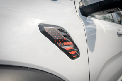 American Flag Fender Vent Overlays - 2024+ Ranger Raptor - 24RANGERRW-FENFL-BW-24RANGERRW-FENFL-CODE-  DRIVEN - 6