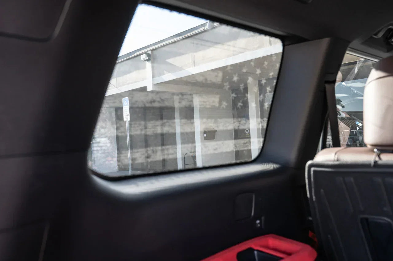 American Flag Rear Window Overlays V2 (Perforated) - 2024+ Land Cruiser - 24LCRWINPERF-DAF-WH-24LCRWINPERF-DAF-CGY-24LCRWINPERF-DAF-TRL-24LCRWINPERF-DAF-TBL-24LCRWINPERF-DAF-TGL-  DRIVEN - 7