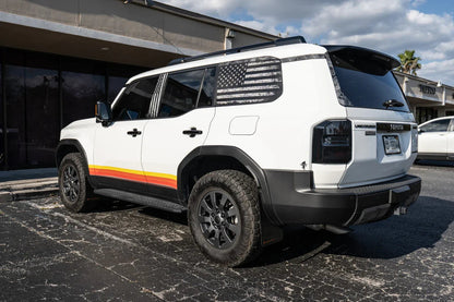 American Flag Rear Window Overlays V2 (Perforated) - 2024+ Land Cruiser - 24LCRWINPERF-DAF-WH-24LCRWINPERF-DAF-CGY-24LCRWINPERF-DAF-TRL-24LCRWINPERF-DAF-TBL-24LCRWINPERF-DAF-TGL-  DRIVEN - 4