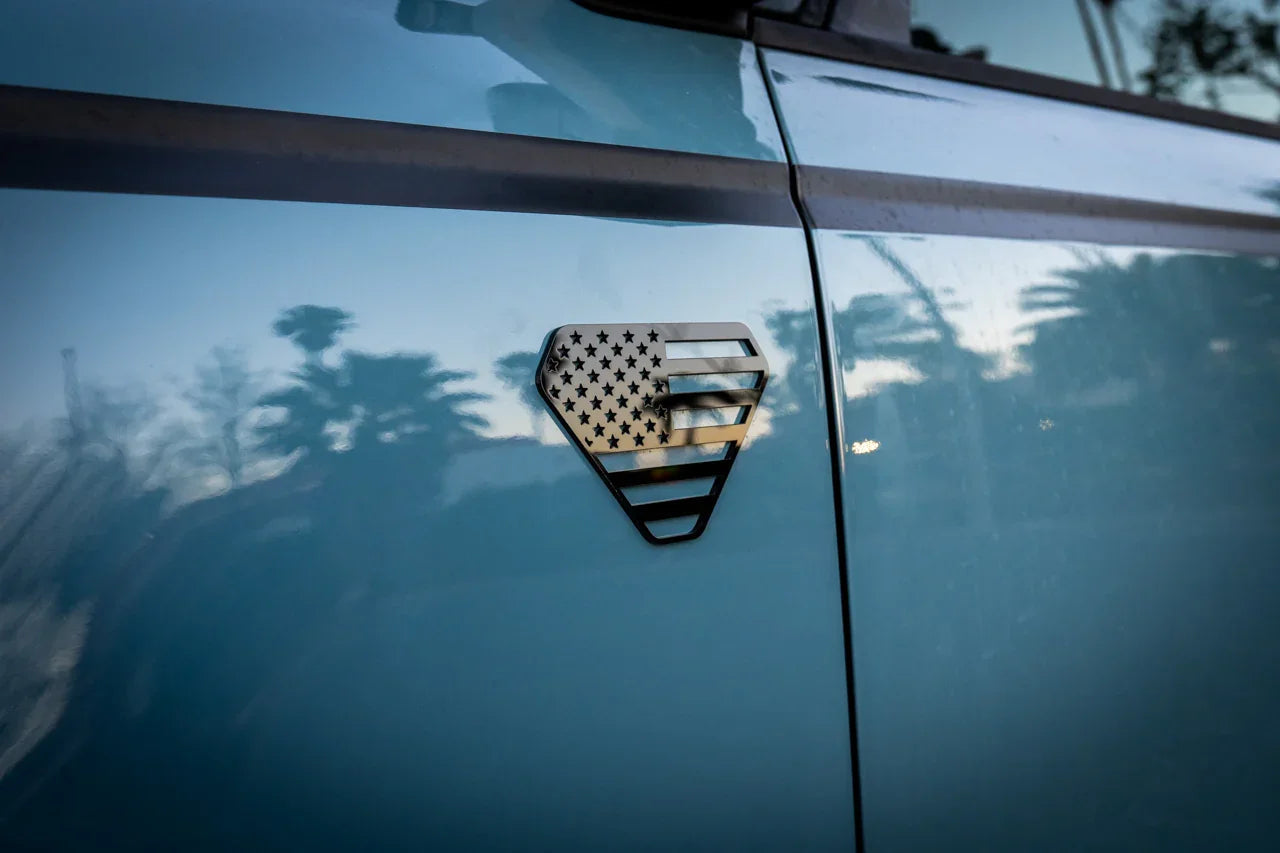 American Flag Acrylic Fender Badge Emblems - 2021+ Bronco Badlands - 21BRNBAD-ACFLAG-  DRIVEN - 4