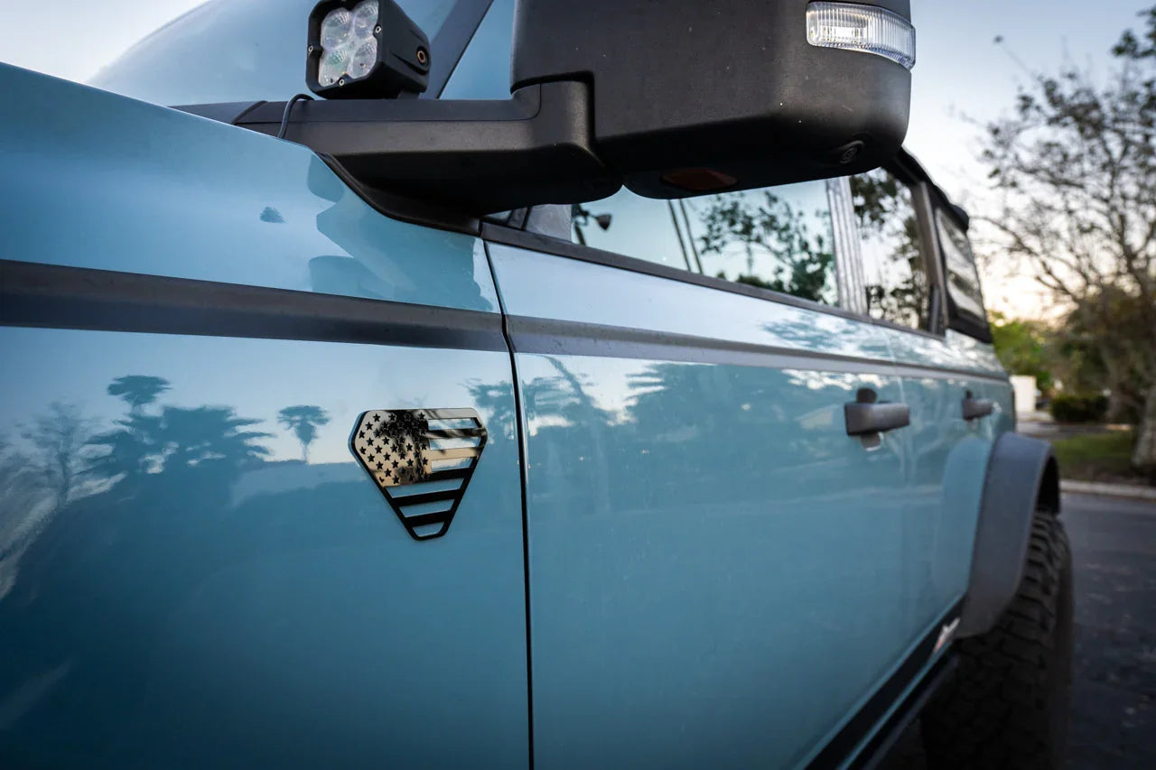American Flag Acrylic Fender Badge Emblems - 2021+ Bronco Badlands - 21BRNBAD-ACFLAG-  DRIVEN - 5