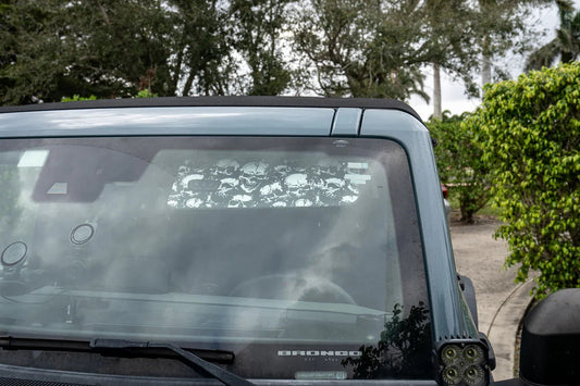 Custom Series Sun Visor Overlays (Printed Series) - 2021+ Bronco - 21BRNVISORFULLFREE-SKULLNHL-21BRNVISORFULLFREE-SKULLHL-  DRIVEN - 2