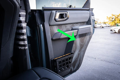 Topo Rear Interior Lower Door Card Insert Overlays (Printed Series) - 2021+ Bronco 4 Door - 21BRNINTDRLW-TPAMBL-21BRNINTDRLW-TPA51L-21BRNINTDRLW-TPAZL-21BRNINTDRLW-TPCGL-21BRNINTDRLW-TPCBNL-  DRIVEN - 1