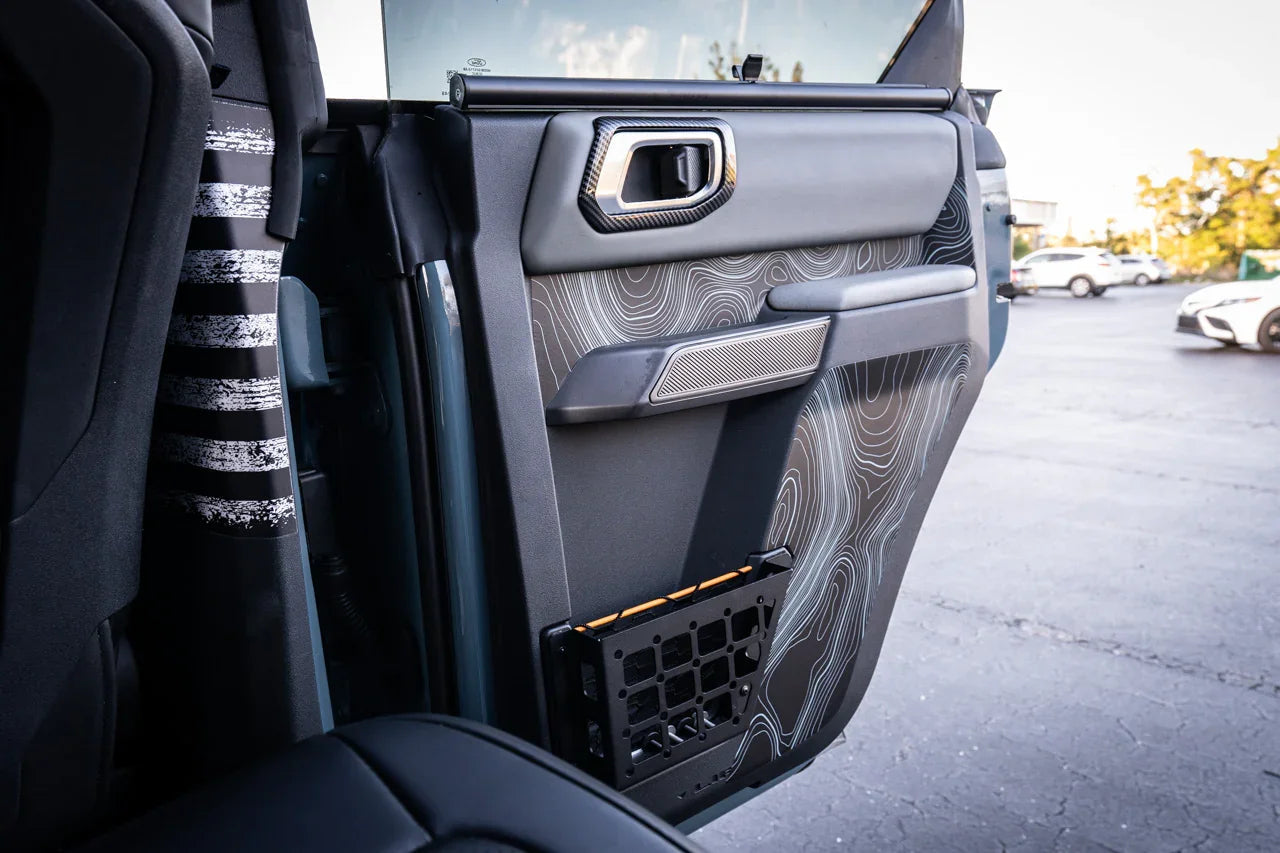 Topo Rear Interior Lower Door Card Insert Overlays (Printed Series) - 2021+ Bronco 4 Door - 21BRNINTDRLW-TPAMBL-21BRNINTDRLW-TPA51L-21BRNINTDRLW-TPAZL-21BRNINTDRLW-TPCGL-21BRNINTDRLW-TPCBNL-  DRIVEN - 3