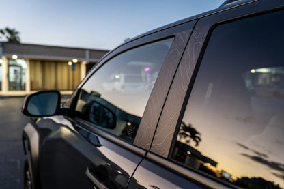 Topographic B Pillar Overlays - 2024+ Tacoma Double Cab / 2025+ 4Runner - 24TACOBPILLAR-ARG-24TACOBPILLAR-CBNG-24TACOBPILLAR-CG-24TACOBPILLAR-DS-24TACOBPILLAR-RR-  DRIVEN - 6