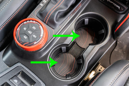 Topo Cup Holder Inserts (Printed Series + Acrylic) - 2021+ Bronco - 21BRNCPHLDRINS-TPAMBL-21BRNCPHLDRINS-TPA51L-21BRNCPHLDRINS-TPAZL-21BRNCPHLDRINS-TPCGL-21BRNCPHLDRINS-TPCBNL-  DRIVEN - 1