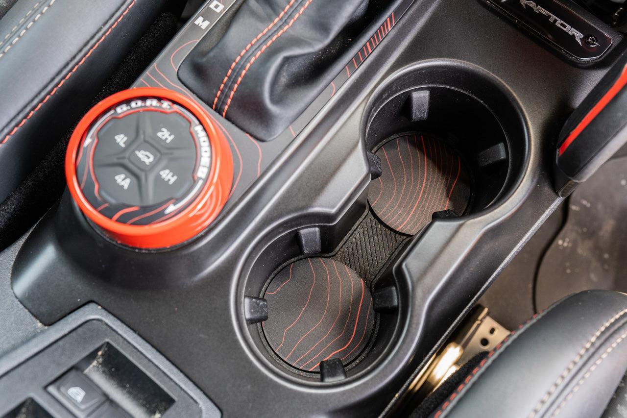 Topo Cup Holder Inserts (Printed Series + Acrylic) - 2021+ Bronco - 21BRNCPHLDRINS-TPAMBL-21BRNCPHLDRINS-TPA51L-21BRNCPHLDRINS-TPAZL-21BRNCPHLDRINS-TPCGL-21BRNCPHLDRINS-TPCBNL-  DRIVEN - 4