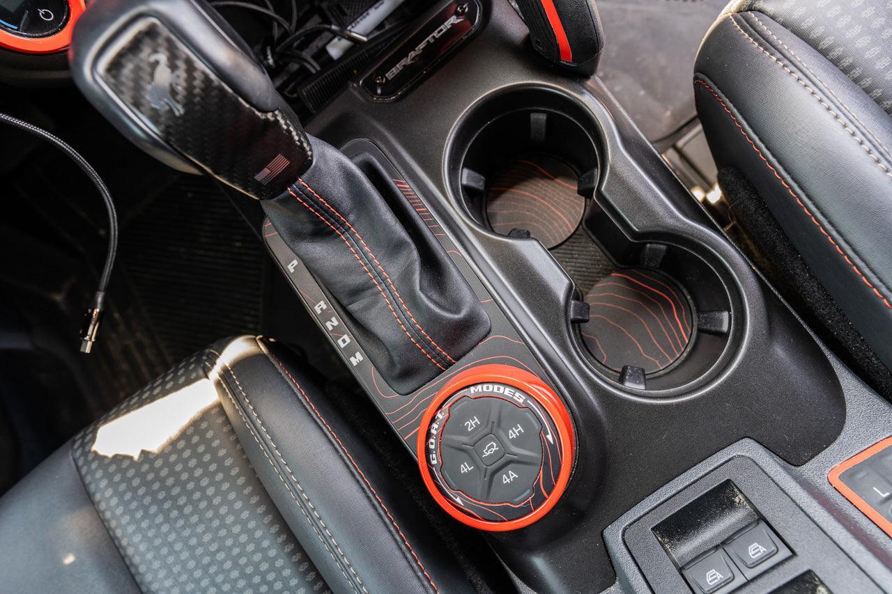 Topo Cup Holder Inserts (Printed Series + Acrylic) - 2021+ Bronco - 21BRNCPHLDRINS-TPAMBL-21BRNCPHLDRINS-TPA51L-21BRNCPHLDRINS-TPAZL-21BRNCPHLDRINS-TPCGL-21BRNCPHLDRINS-TPCBNL-  DRIVEN - 2