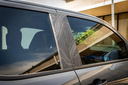 Topographic B Pillar Overlays - 2024+ Tacoma Double Cab / 2025+ 4Runner - 24TACOBPILLAR-ARG-24TACOBPILLAR-CBNG-24TACOBPILLAR-CG-24TACOBPILLAR-DS-24TACOBPILLAR-RR-  DRIVEN - 1
