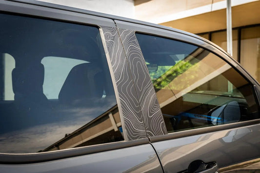 Topographic B Pillar Overlays - 2024+ Tacoma Double Cab / 2025+ 4Runner - 24TACOBPILLAR-ARG-24TACOBPILLAR-CBNG-24TACOBPILLAR-CG-24TACOBPILLAR-DS-24TACOBPILLAR-RR-  DRIVEN - 1
