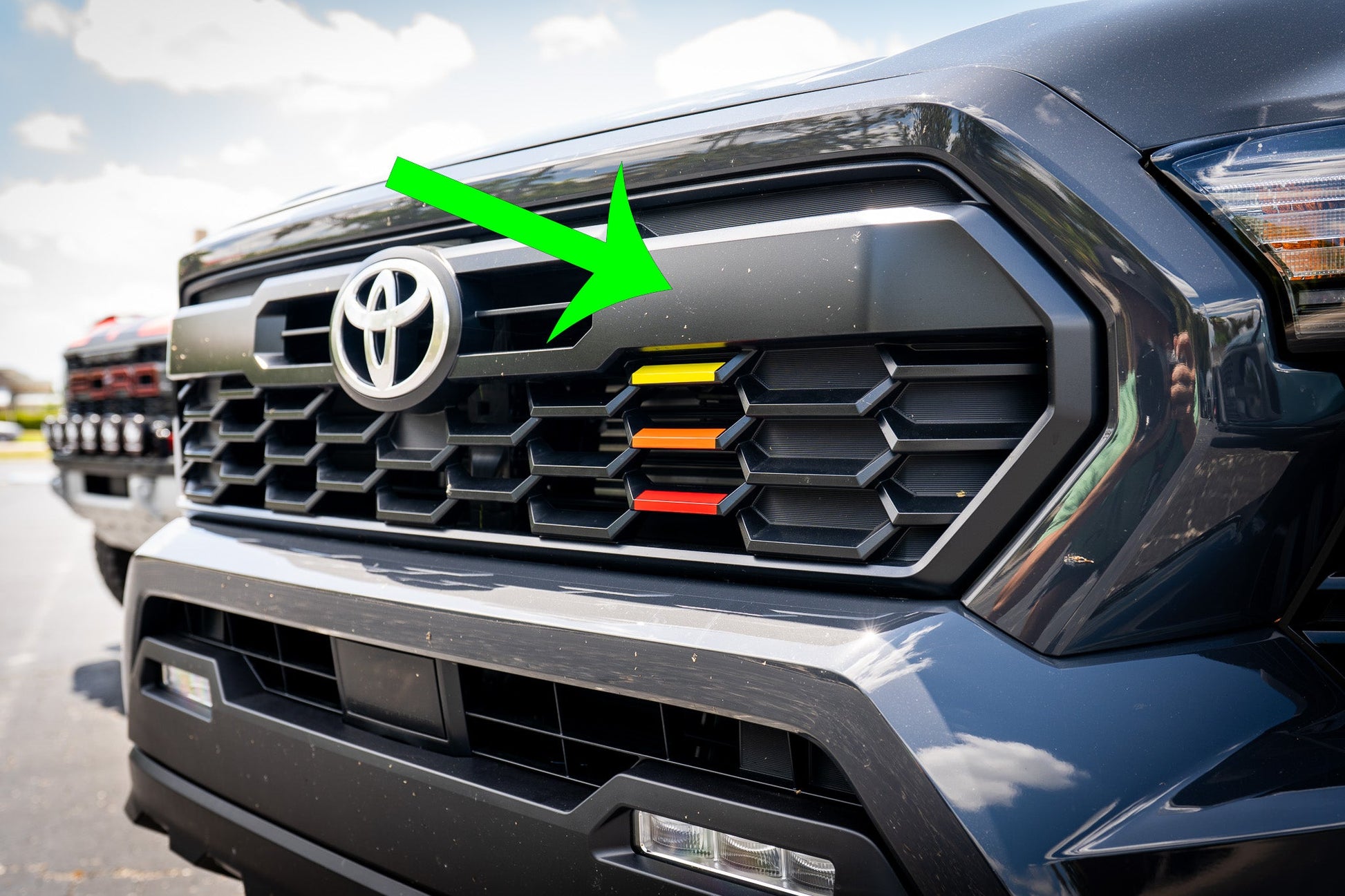 StickerFab Tri Color TRD Style Grille Emblem Version 2- 2024+ Tacoma / 2025+ 4Runner - 254SR5TRIBAR-ORANGE-254SR5TRIBAR-ORANGETP-sku-51541991063871-254SR5TRIBAR-SURFTP-  DRIVEN - 6