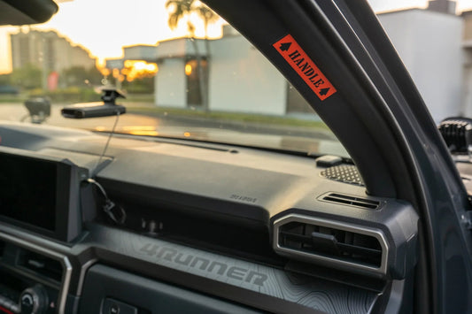 Passenger Side Grab Handle Warning Label - 2024+ Tacoma / 2025+ 4Runner - 254RUN-GH-  DRIVEN - 1