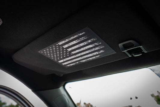 Sun Visor Airbag Label Distressed American Flag Overlays - 2024+ Tacoma - taco24airbag-bw-taco24airbag-tbl-taco24airbag-trl-taco24airbag-mb-  DRIVEN - 1