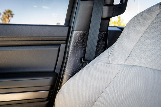 Topographic Seatbelt Panel Protection - 2024+ Tacoma / 2025+ 4Runner - 254RUNNER-SB-TP.WH-254RUNNER-SB-TP.JA-254RUNNER-SB-TP.HB-254RUNNER-SB-TP.VB-254RUNNER-SB-TP.AG-  DRIVEN - 1