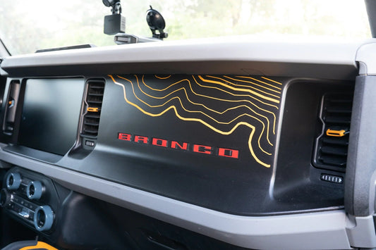 Topographic Map Dash Overlay V2 - 2021+ Bronco - 21BRNDASHTPV2-BO-21BRNDASHTPV2-RD-21BRNDASHTPV2-WH-21BRNDASHTPV2-GB-21BRNDASHTPV2-MB-  DRIVEN - 1