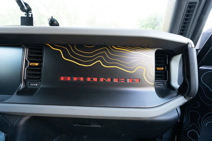 Topographic Map Dash Overlay V2 - 2021+ Bronco - 21BRNDASHTPV2-BO-21BRNDASHTPV2-RD-21BRNDASHTPV2-WH-21BRNDASHTPV2-GB-21BRNDASHTPV2-MB-  DRIVEN - 3