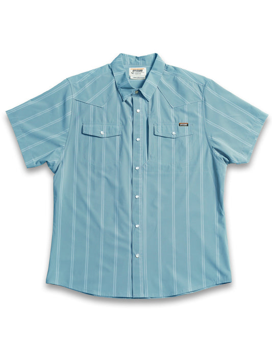 Daryll SS Shirt - Mid Blue - OMWS125001MU01-OMWS125001MU02-OMWS125001MU03-OMWS125001MU04-OMWS125001MU05-  DRIVEN - 1