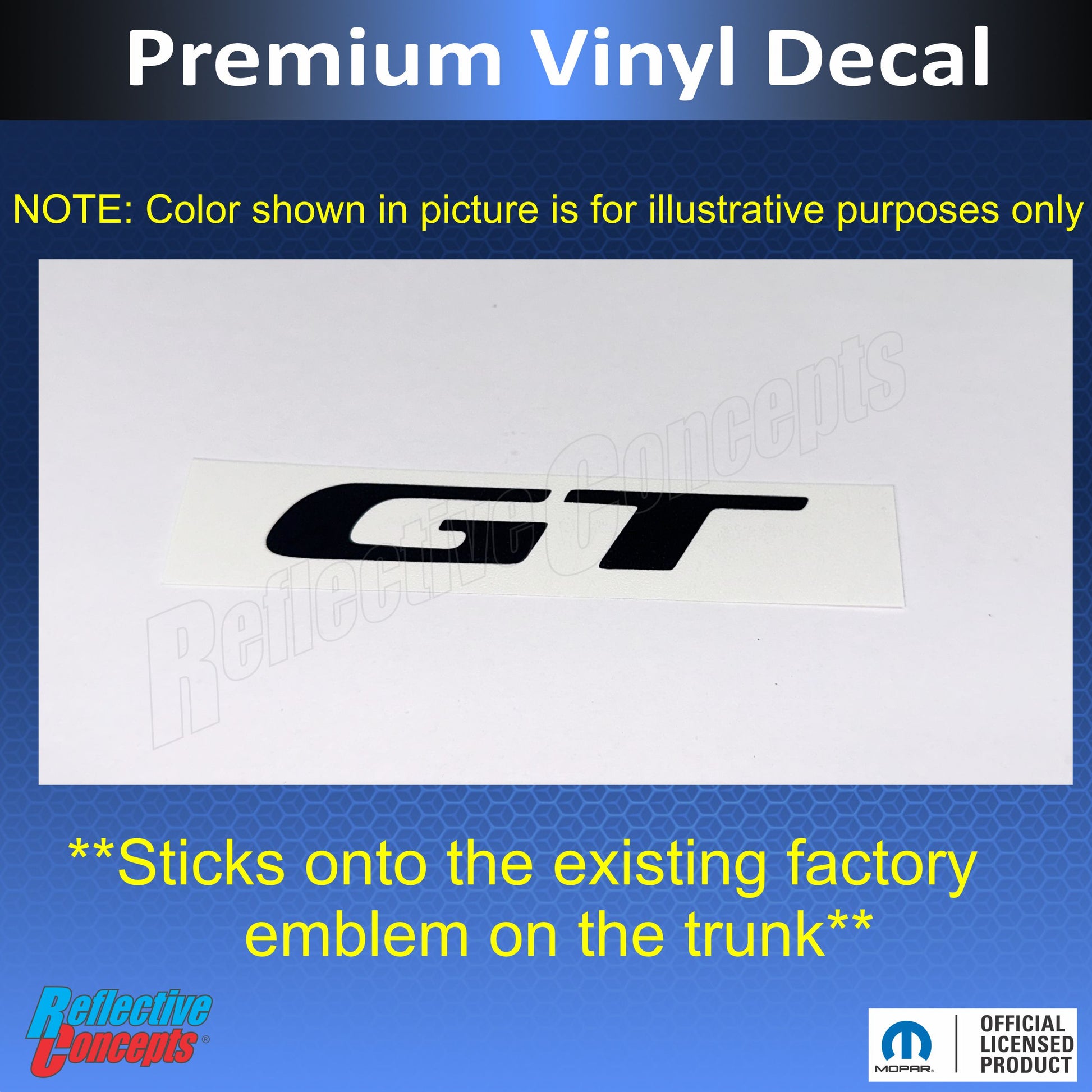 GT Emblem Overlay Decals - Dodge Charger GT - sku-42864766714043-sku-42864766779579-sku-42864766845115-sku-42864766910651-sku-42864766976187-  DRIVEN - 5