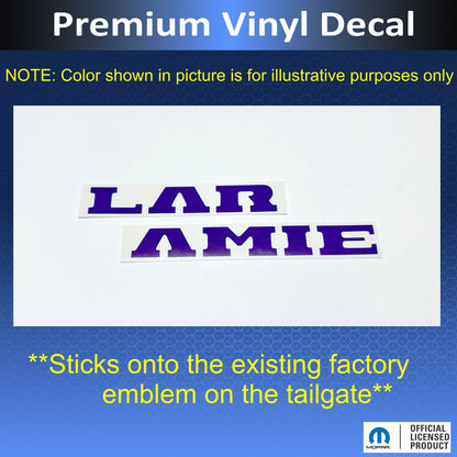 LARAMIE Tailgate Emblem Inlay Decal - 2019-2026 Ram Laramie 2500 3500 - sku-44268745130171-sku-44268745162939-sku-44268745195707-sku-44268745228475-sku-44268745261243-  DRIVEN - 3