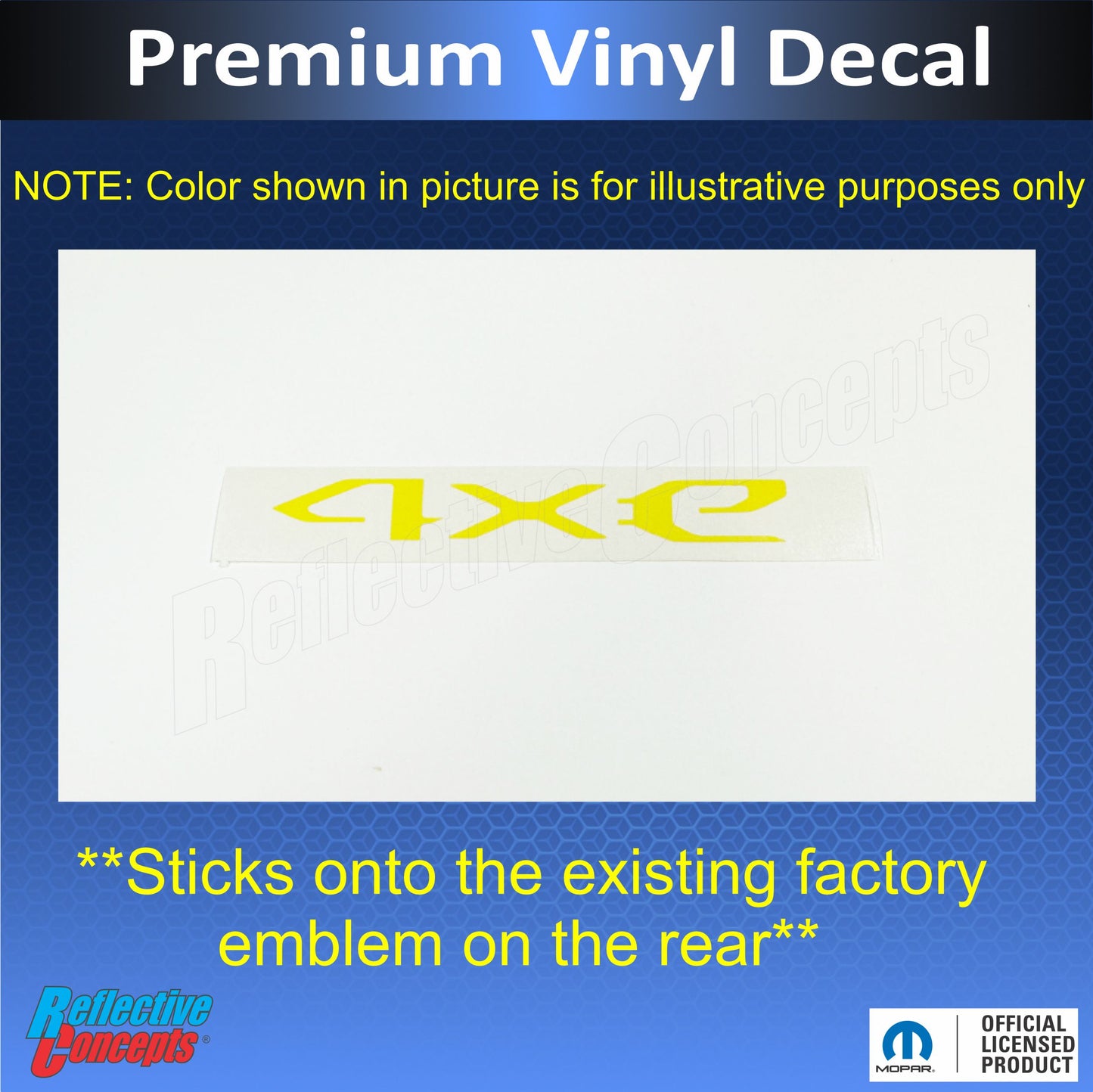 4xe Liftgate Emblem Overlay Decal  - 2021-2025 Wrangler 4xe - sku-44747095834811-sku-44747095867579-sku-44747095900347-sku-44747095933115-sku-44747095965883-  DRIVEN - 3