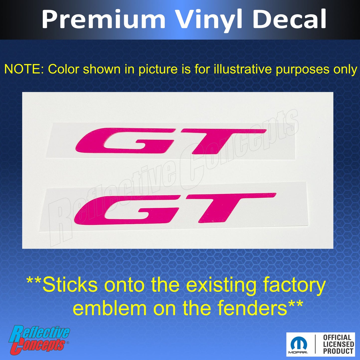 GT Fender Emblem Overlay Decals - 2017-2018 Dodge Challenger GT - Challenger:GT-B-01-Challenger:GT-B-02-Challenger:GT-B-03-Challenger:GT-B-04-Challenger:GT-B-05-  DRIVEN - 3