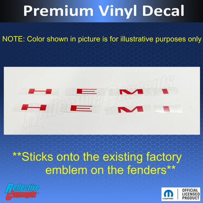 Hemi Emblem Overlay Decals (pair) - 2020-2022 Challenger RT - sku-44811571232955-sku-44811571265723-sku-44811571298491-sku-44811571331259-sku-44811571364027-  DRIVEN - 3