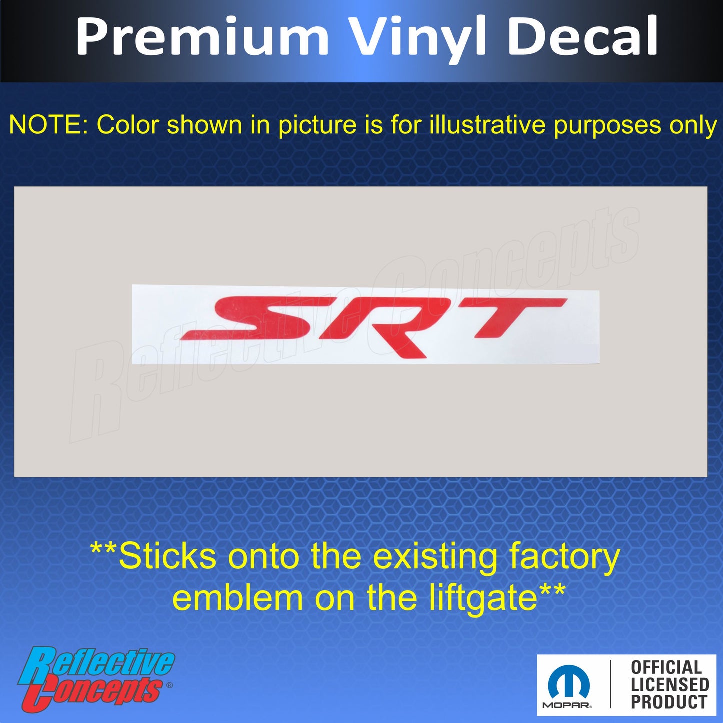 SRT Emblem Overlay Decal - 2014-2021 Grand Cherokee SRT - GrandCherokee14:SRT-TB-01-GrandCherokee14:SRT-TB-02-GrandCherokee14:SRT-TB-03-GrandCherokee14:SRT-TB-04-GrandCherokee14:SRT-TB-05-  DRIVEN - 3
