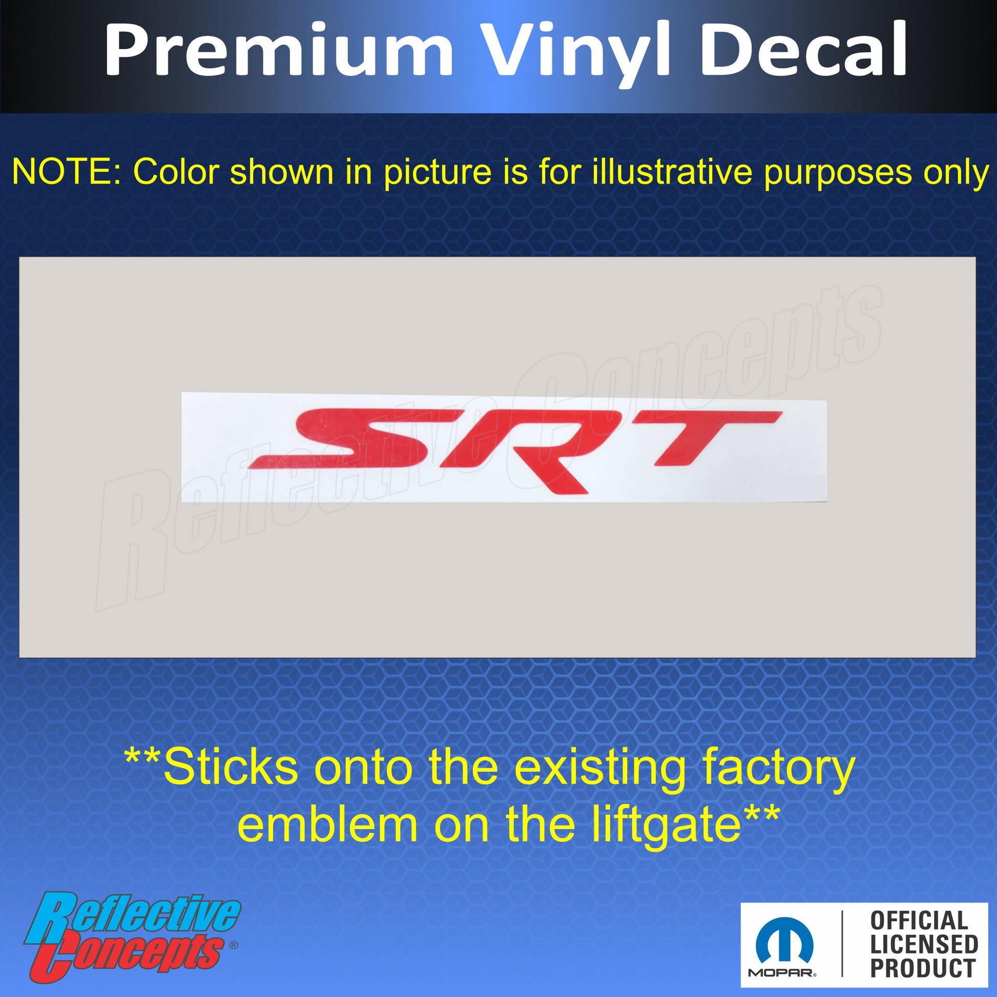 SRT Emblem Overlay Decal - 2014-2021 Grand Cherokee SRT - GrandCherokee14:SRT-TB-01-GrandCherokee14:SRT-TB-02-GrandCherokee14:SRT-TB-03-GrandCherokee14:SRT-TB-04-GrandCherokee14:SRT-TB-05-  DRIVEN - 3