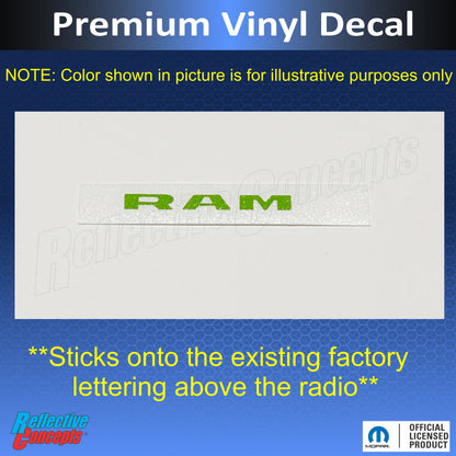 Radio Bezel RAM Overlay Decal  Sticker - 19-26 Ram 1500 - Ram19:Ram-bezel-01-Ram19:Ram-bezel-03-Ram19:Ram-bezel-02-Ram19:Ram-bezel-04-Ram19:Ram-bezel-05-  DRIVEN - 3