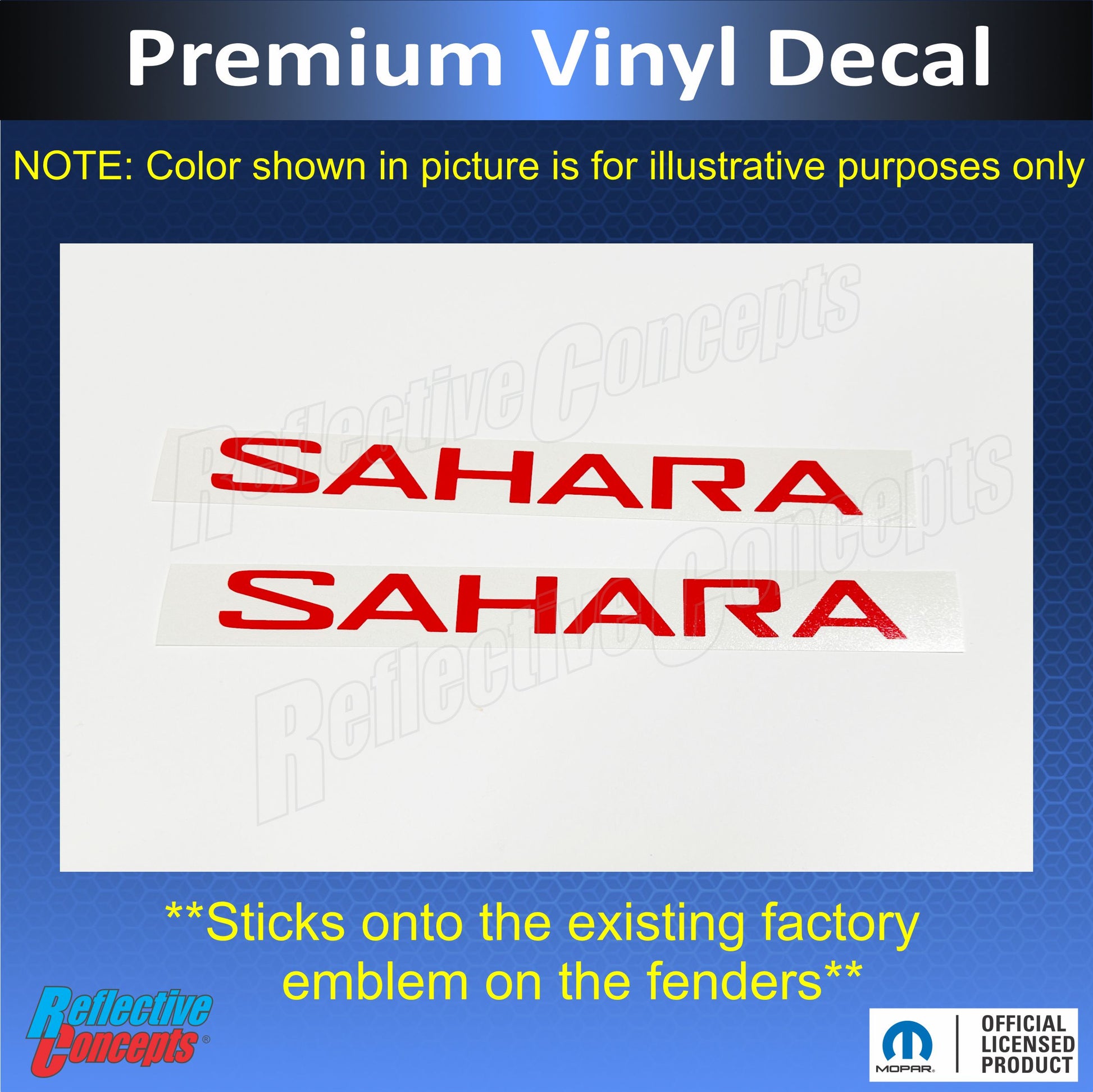 SAHARA Fender Emblem Overlay Decals  - 2018-2024 Wrangler JL Sahara - JeepWrangler18:Sahara-B-01-JeepWrangler18:Sahara-B-02-JeepWrangler18:Sahara-B-03-JeepWrangler18:Sahara-B-04-JeepWrangler18:Sahara-B-05-  DRIVEN - 2