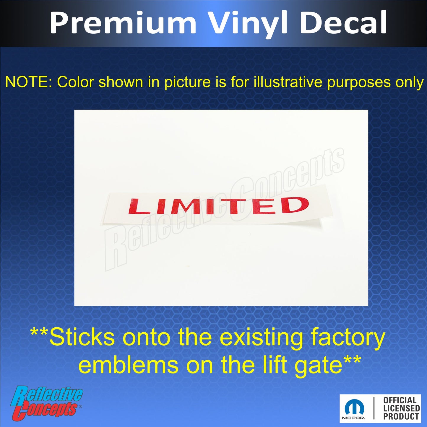 LIMITED Emblem Overlay Decal - 05-22 Jeep Grand Cherokee WK Limited - Limited-B:GrandCherokee-01-Limited-B:GrandCherokee-02-Limited-B:GrandCherokee-03-Limited-B:GrandCherokee-04-Limited-B:GrandCherokee-05-  DRIVEN - 3