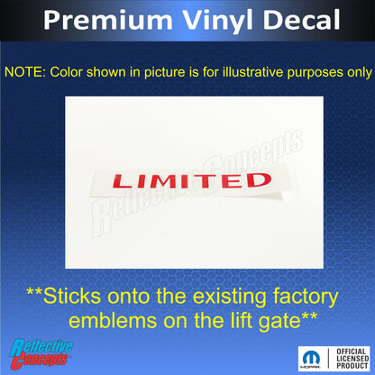 LIMITED Emblem Overlay Decal - 05-22 Jeep Grand Cherokee WK Limited - Limited-B:GrandCherokee-01-Limited-B:GrandCherokee-02-Limited-B:GrandCherokee-03-Limited-B:GrandCherokee-04-Limited-B:GrandCherokee-05-  DRIVEN - 3