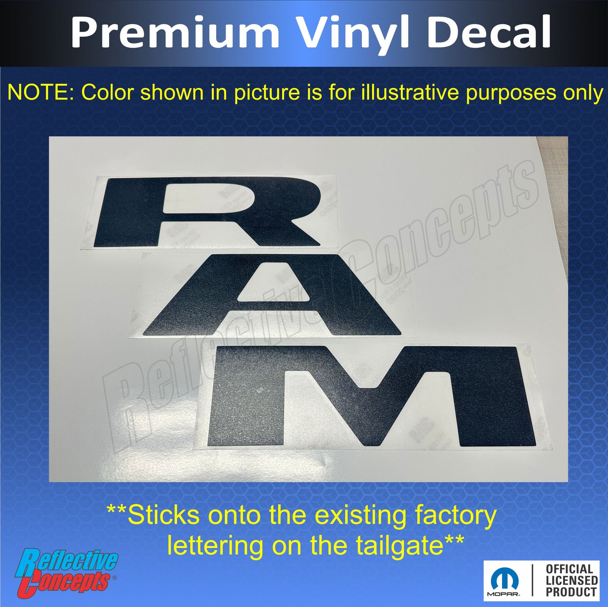 RAM Tailgate Emblem Overlay Decal   - 2019-2024 Ram 2500 Power Wagon - Ram19:PowerWagon-R-01-Ram19:PowerWagon-R-03-Ram19:PowerWagon-R-02-Ram19:PowerWagon-R-04-Ram19:PowerWagon-R-05-  DRIVEN - 3