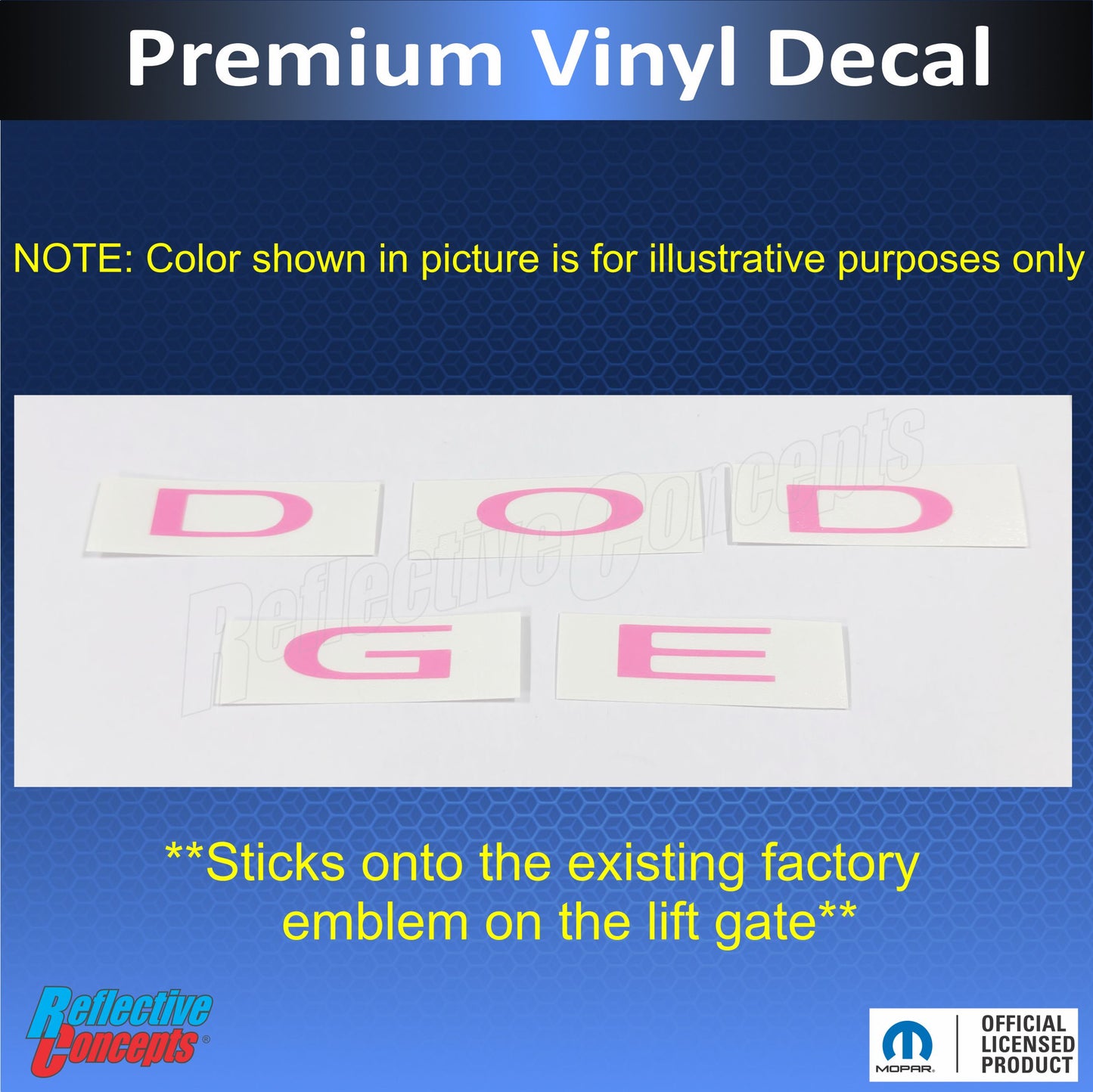 DODGE Liftgate Lettering Emblem Overlay Decal - 2014-2026 Durango - Durango1420-TB-01-Durango1420-TB-02-Durango1420-TB-03-Durango1420-TB-04-Durango1420-TB-05-  DRIVEN - 3