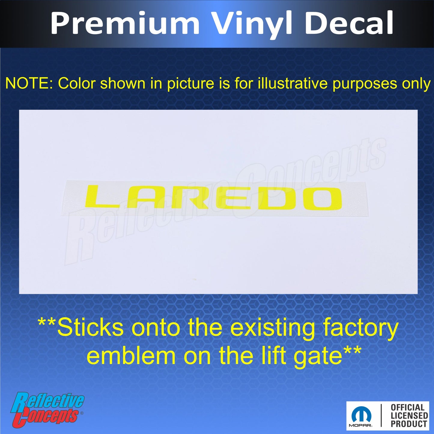 LAREDO Emblem Overlay Decal - 2022-2025 Grand Cherokee Laredo - Jeep:GCL:Laredo-B-01-Jeep:GCL:Laredo-B-02-Jeep:GCL:Laredo-B-03-Jeep:GCL:Laredo-B-04-Jeep:GCL:Laredo-B-05-  DRIVEN - 3