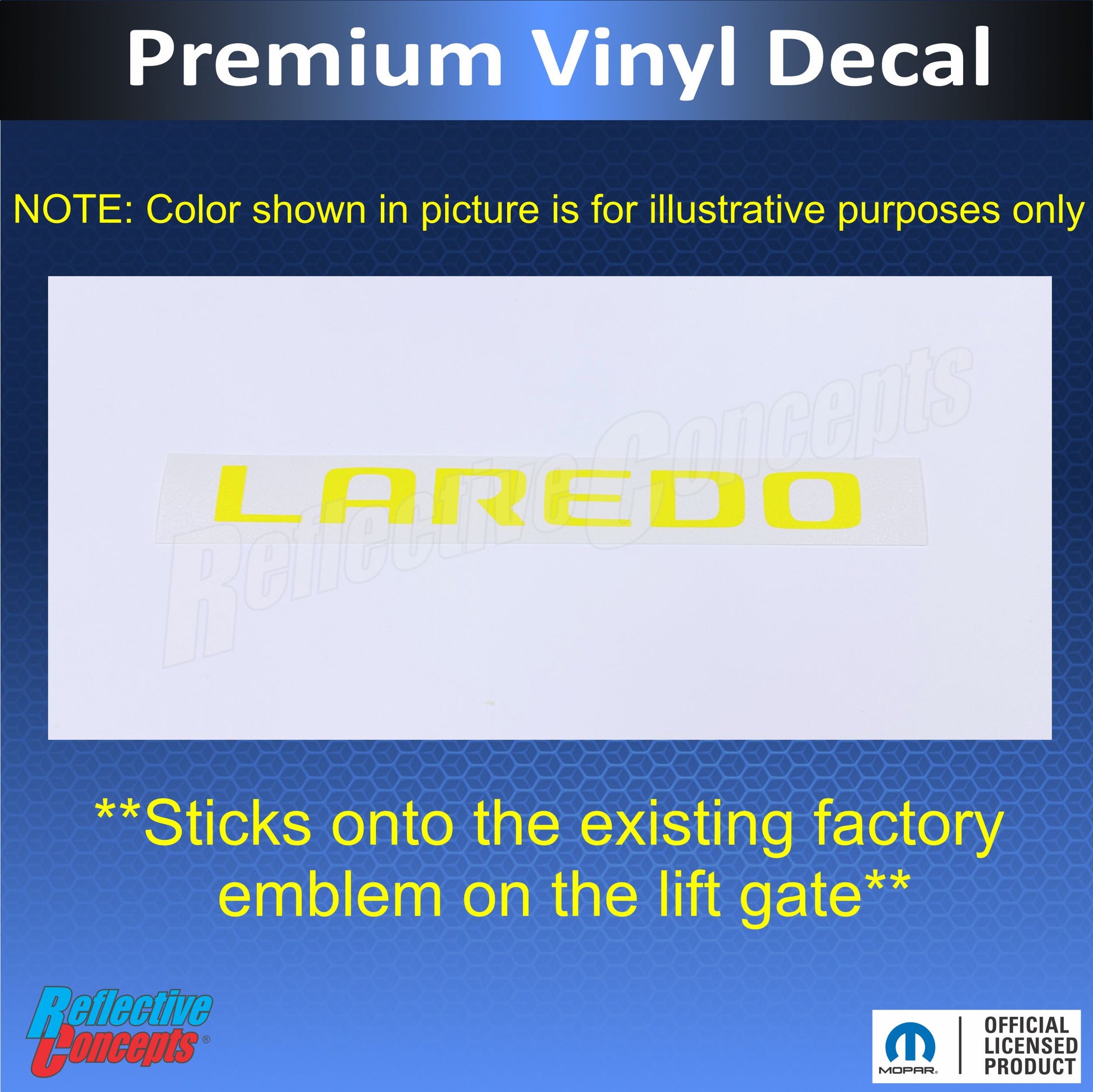 LAREDO Emblem Overlay Decal - 2022-2025 Grand Cherokee Laredo - Jeep:GCL:Laredo-B-01-Jeep:GCL:Laredo-B-02-Jeep:GCL:Laredo-B-03-Jeep:GCL:Laredo-B-04-Jeep:GCL:Laredo-B-05-  DRIVEN - 3