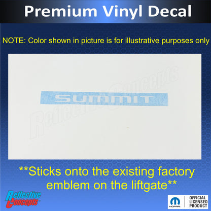 SUMMIT Emblem Overlay Decal - 2021-2025 Grand Cherokee L - Jeep:GCL:Summit-B-01-Jeep:GCL:Summit-B-02-Jeep:GCL:Summit-B-03-Jeep:GCL:Summit-B-04-Jeep:GCL:Summit-B-05-  DRIVEN - 3