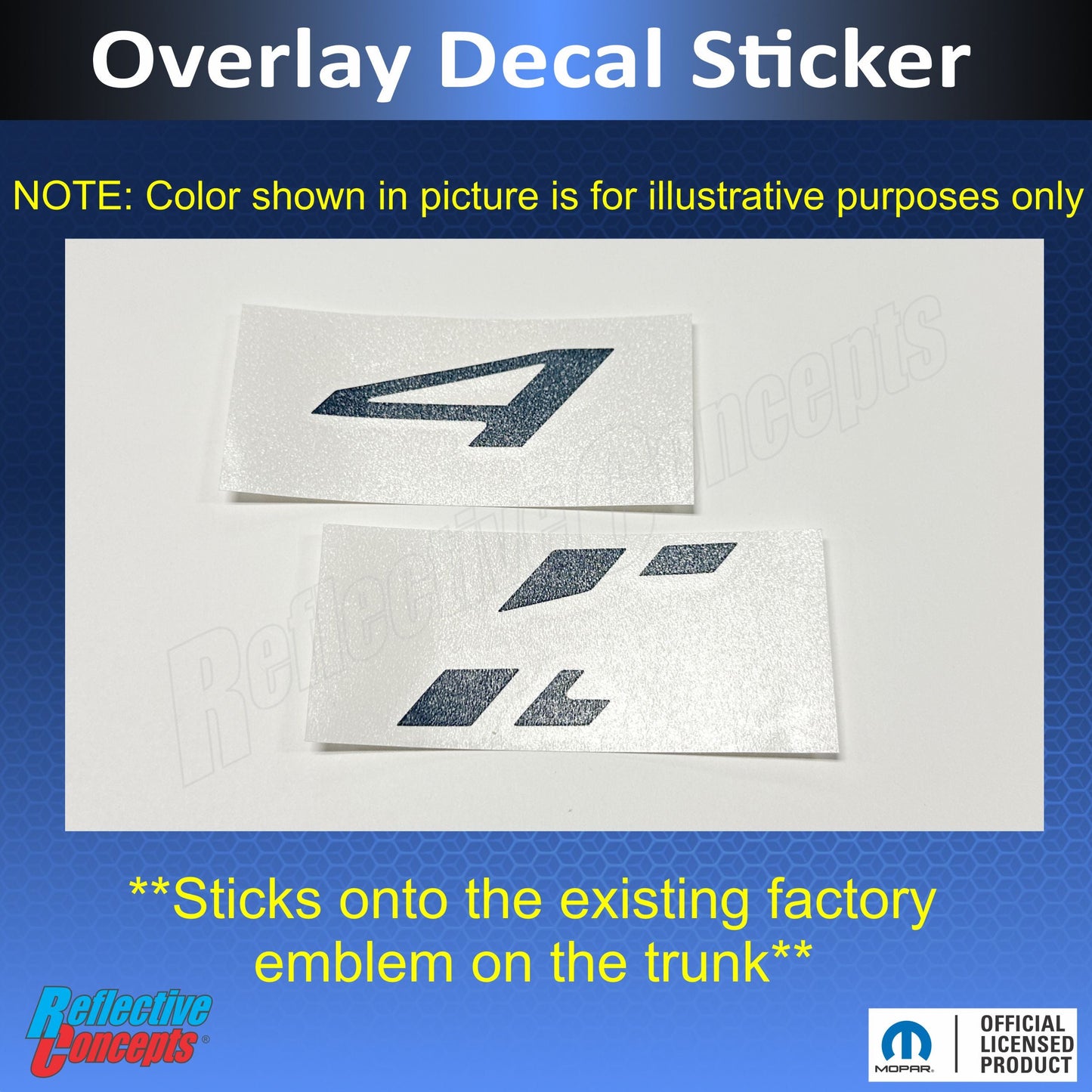 4 Rhombi  Trunk Emblem Overlay Decal - 2018-2023 Challenger AWD - Challenger18-4Rhombi-01-Challenger18-4Rhombi-03-Challenger18-4Rhombi-02-Challenger18-4Rhombi-04-Challenger18-4Rhombi-05-  DRIVEN - 3