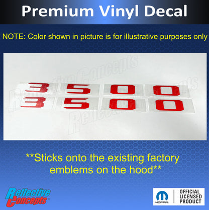 3500 Hood Emblem Number Overlay Decals - 2019-2026 Ram 3500 - Ram19:3500-B-01-Ram19:3500-B-03-Ram19:3500-B-02-Ram19:3500-B-04-Ram19:3500-B-05-  DRIVEN - 3