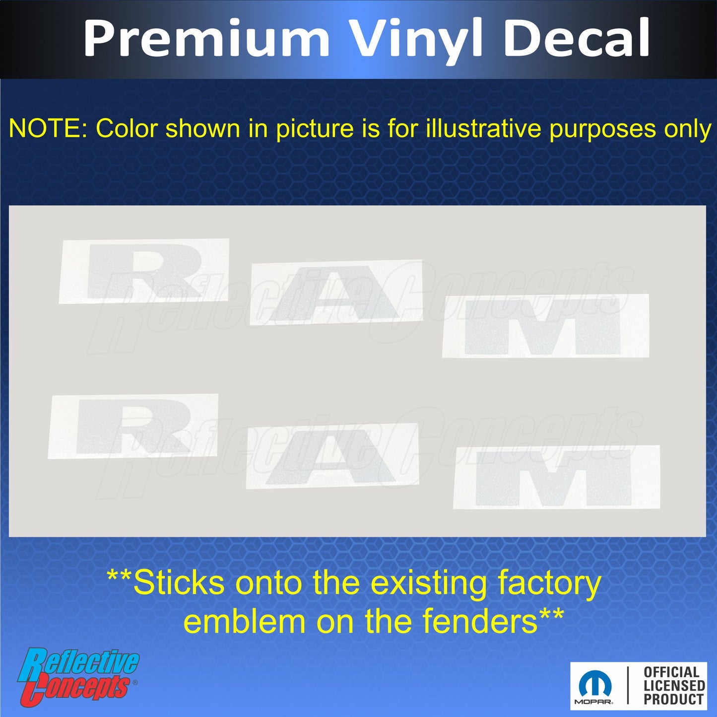 RAM Emblem Overlay Decals   - 2008-2010 Dodge Ram 1500 - Ram0810:RAM-B-01-Ram0810:RAM-B-03-Ram0810:RAM-B-02-Ram0810:RAM-B-04-Ram0810:RAM-B-05-  DRIVEN - 3