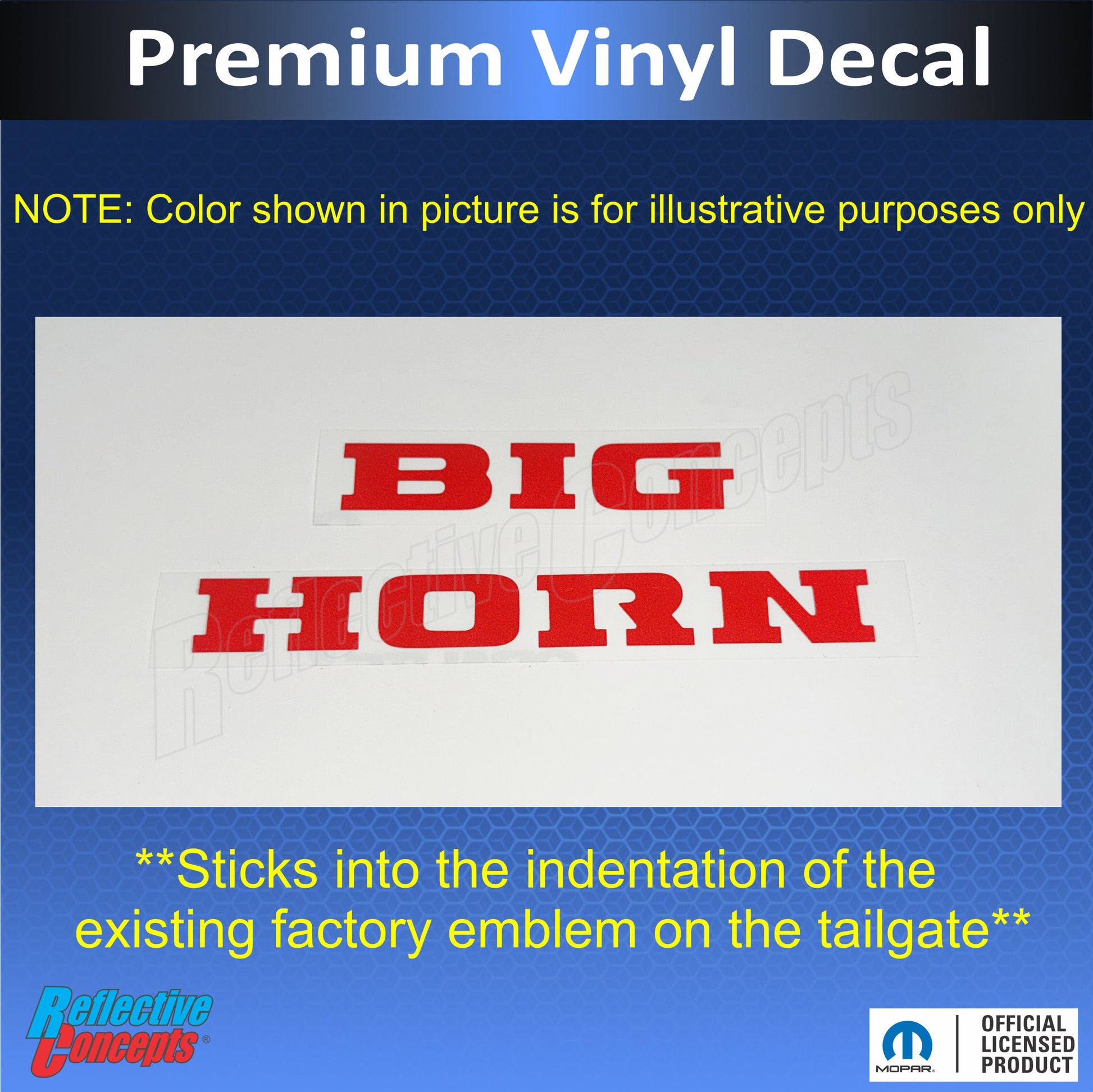 BIGHORN Emblem Inlay Decal - 2019-2026 Ram Big Horn - Ram19:Bighorn-B-01-Ram19:Bighorn-B-03-Ram19:Bighorn-B-02-Ram19:Bighorn-B-04-Ram19:Bighorn-B-05-  DRIVEN - 3
