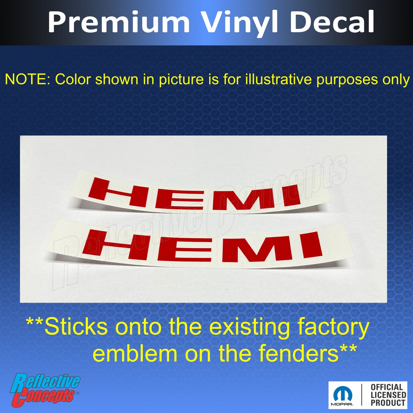 Hemi Emblem Overlay Decals (pair)  - 2005-2008 Magnum - Magnum:Hemi-B-01-Magnum:Hemi-B-02-Magnum:Hemi-B-03-Magnum:Hemi-B-04-Magnum:Hemi-B-05-  DRIVEN - 3
