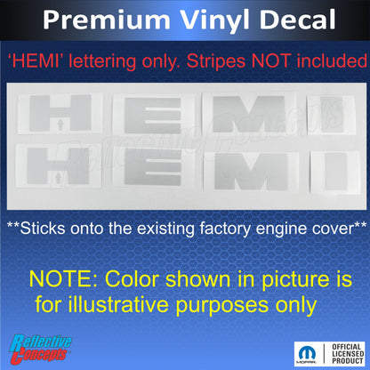 HEMI Lettering Engine Cover Decals - 06-23 Charger R/T - Charger:EC-HEMI-01-Charger:EC-HEMI-02-Charger:EC-HEMI-03-Charger:EC-HEMI-04-Charger:EC-HEMI-05-  DRIVEN - 3
