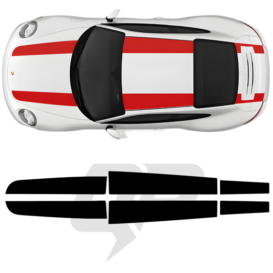 991 R-Style Top Roof Hood Decklid Stripe Decal Set - sku-51240986804356-sku-51240986837124-sku-51240986869892-sku-51240986902660-sku-51240986935428-  DRIVEN - 1