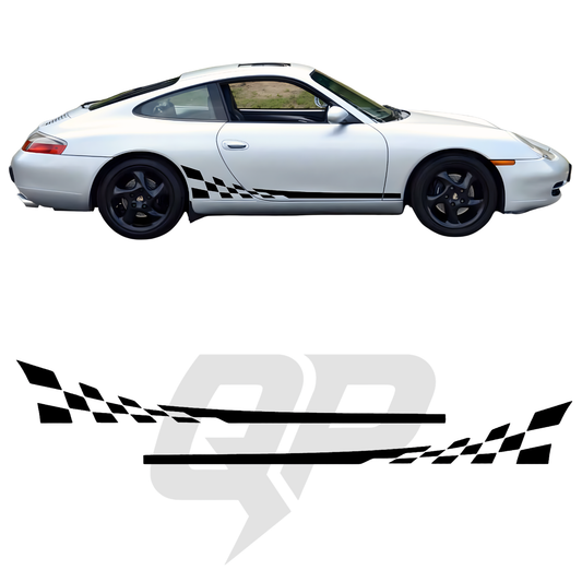 996 Checkered Flag Side Decals Set - sku-51242551246980-sku-51242551279748-sku-51242551312516-sku-51242551345284-sku-51242551378052-  DRIVEN - 1